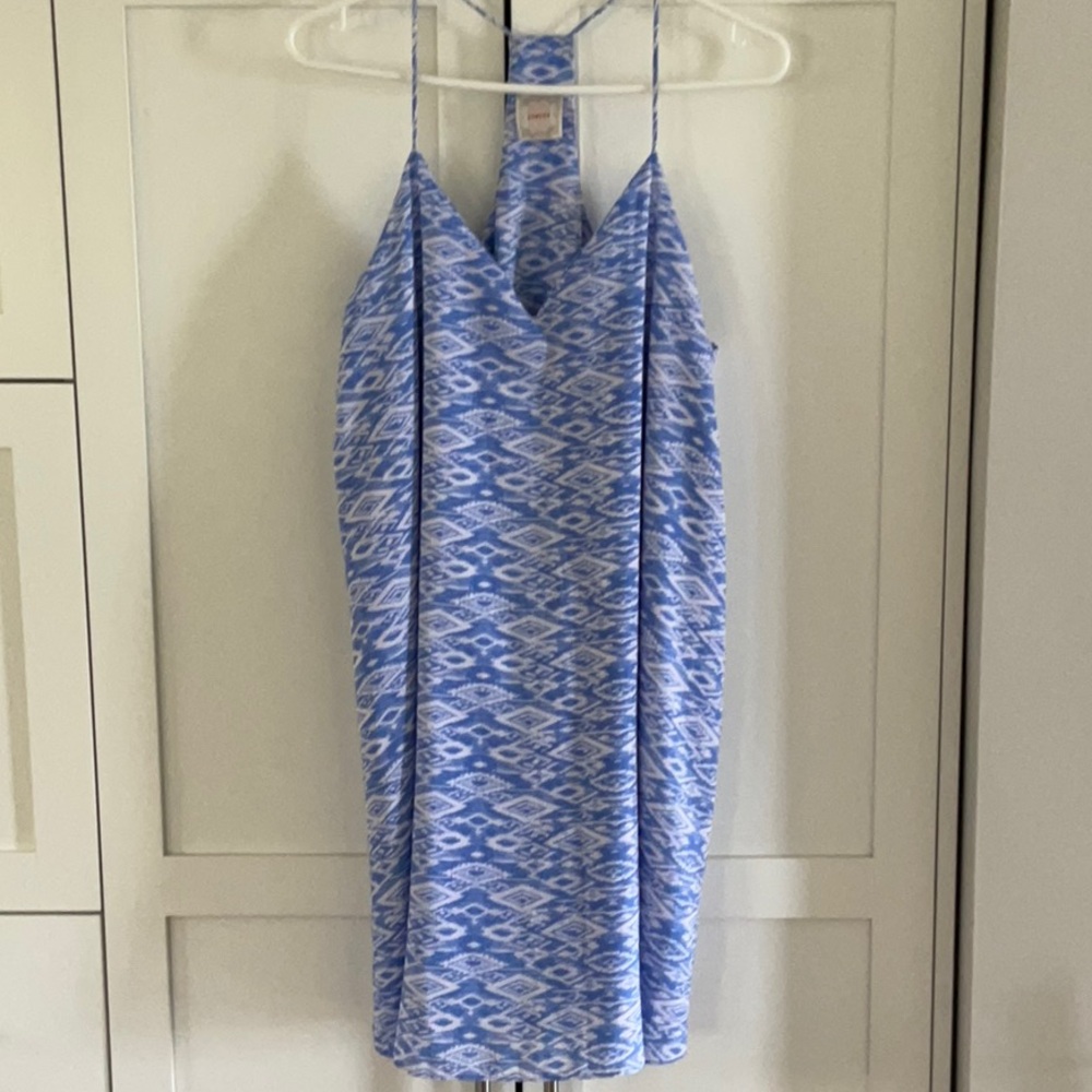 NYMPHE Blue and White Patterned Fabric Dress